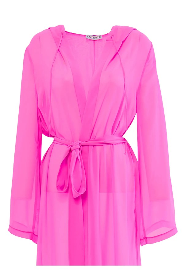 Majoristik Kimono - Pembe Kapşonlu